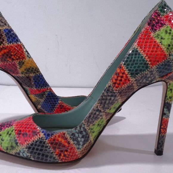 Area Women's Olivia Pump Mulit color patchwork Heels Pumps 37 Patchwork Python - Picture 5 of 12